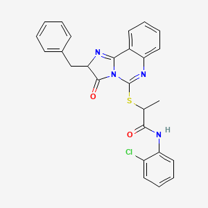 2-((2-benzyl-3-oxo-2,3-dihydroimidazo[1,2-c]quinazolin-5-yl)thio)-N-(2-chlorophenyl)propanamide