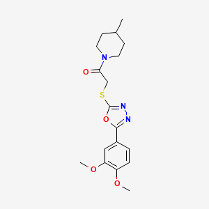 1-({[5-(3,4-Dimethoxyphenyl)-1,3,4-oxadiazol-2-yl]thio}acetyl)-4-methylpiperidine