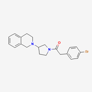 molecular formula C21H23BrN2O B2452965 2-(4-bromophenyl)-1-(3-(3,4-dihydroisoquinolin-2(1H)-yl)pyrrolidin-1-yl)ethanone CAS No. 2034358-32-0