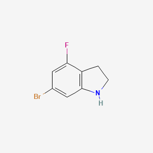 molecular formula C8H7BrFN B2452967 6-Bromo-4-fluoro-2,3-dihydro-1H-indole CAS No. 1782612-43-4