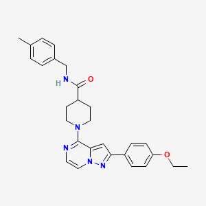 molecular formula C28H31N5O2 B2452972 1-(2-(4-ethoxyphenyl)pyrazolo[1,5-a]pyrazin-4-yl)-N-(4-methylbenzyl)piperidine-4-carboxamide CAS No. 1111421-57-8