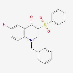 molecular formula C22H16FNO3S B2452981 1-benzyl-6-fluoro-3-(phenylsulfonyl)quinolin-4(1H)-one CAS No. 866725-74-8
