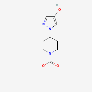 molecular formula C13H21N3O3 B2452984 tert-butyl 4-(4-hydroxy-1H-pyrazol-1-yl)piperidine-1-carboxylate CAS No. 1395037-52-1