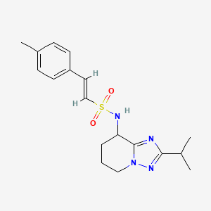 (E)-2-(4-Methylphenyl)-N-(2-propan-2-yl-5,6,7,8-tetrahydro-[1,2,4]triazolo[1,5-a]pyridin-8-yl)ethenesulfonamide