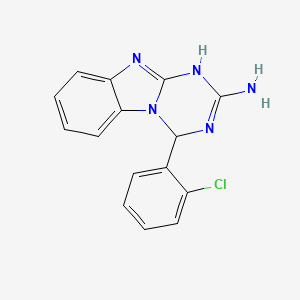 molecular formula C15H12ClN5 B2453014 4-(2-Chlorophenyl)-1,4-dihydro[1,3,5]triazino[1,2-a]benzimidazol-2-amine CAS No. 78650-07-4
