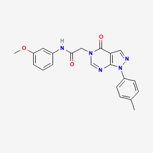 molecular formula C21H19N5O3 B2453039 N-(3-methoxyphenyl)-2-[1-(4-methylphenyl)-4-oxo-1H,4H,5H-pyrazolo[3,4-d]pyrimidin-5-yl]acetamide CAS No. 863446-61-1