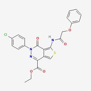 molecular formula C23H18ClN3O5S B2453066 ethyl 3-(4-chlorophenyl)-4-oxo-5-(2-phenoxyacetamido)-3H,4H-thieno[3,4-d]pyridazine-1-carboxylate CAS No. 851950-69-1