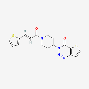(E)-3-(1-(3-(thiophen-2-yl)acryloyl)piperidin-4-yl)thieno[3,2-d][1,2,3]triazin-4(3H)-one
