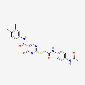 2-((2-((4-acetamidophenyl)amino)-2-oxoethyl)thio)-N-(3,4-dimethylphenyl)-1-methyl-6-oxo-1,6-dihydropyrimidine-5-carboxamide