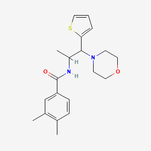 3,4-dimethyl-N-(1-morpholino-1-(thiophen-2-yl)propan-2-yl)benzamide