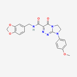 N-(benzo[d][1,3]dioxol-5-ylmethyl)-8-(4-methoxyphenyl)-4-oxo-4,6,7,8-tetrahydroimidazo[2,1-c][1,2,4]triazine-3-carboxamide