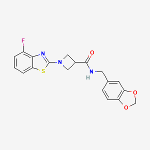 N-(benzo[d][1,3]dioxol-5-ylmethyl)-1-(4-fluorobenzo[d]thiazol-2-yl)azetidine-3-carboxamide