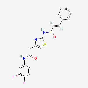 N-(4-(2-((3,4-difluorophenyl)amino)-2-oxoethyl)thiazol-2-yl)cinnamamide