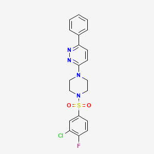 3-(4-((3-Chloro-4-fluorophenyl)sulfonyl)piperazin-1-yl)-6-phenylpyridazine