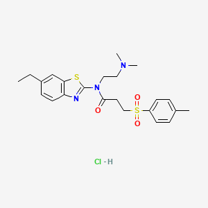 N-(2-(dimethylamino)ethyl)-N-(6-ethylbenzo[d]thiazol-2-yl)-3-tosylpropanamide hydrochloride