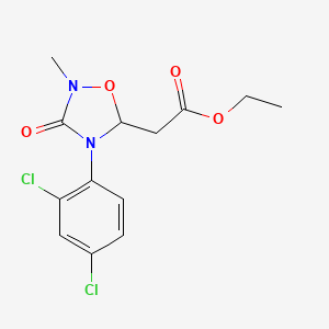 molecular formula C13H14Cl2N2O4 B2453162 Ethyl 2-[4-(2,4-dichlorophenyl)-2-methyl-3-oxo-1,2,4-oxadiazolidin-5-yl]acetate CAS No. 477870-09-0