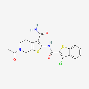 6-Acetyl-2-(3-chlorobenzo[b]thiophene-2-carboxamido)-4,5,6,7-tetrahydrothieno[2,3-c]pyridine-3-carboxamide