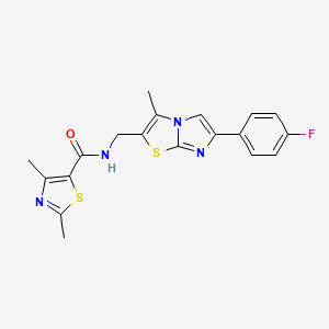 molecular formula C19H17FN4OS2 B2453181 N-((6-(4-fluorophenyl)-3-methylimidazo[2,1-b]thiazol-2-yl)methyl)-2,4-dimethylthiazole-5-carboxamide CAS No. 1421528-65-5