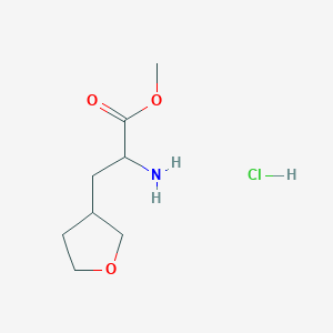 molecular formula C8H16ClNO3 B2453201 Methyl 2-amino-3-(tetrahydrofuran-3-yl)propanoate hydrochloride CAS No. 2243509-51-3