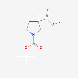 molecular formula C12H21NO4 B2453219 1-Tert-butyl 3-methyl 3-methylpyrrolidine-1,3-dicarboxylate CAS No. 457657-68-0