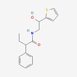 molecular formula C16H19NO2S B2453220 N-(2-hydroxy-2-(thiophen-2-yl)ethyl)-2-phenylbutanamide CAS No. 1351585-53-9