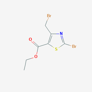 molecular formula C7H7Br2NO2S B2453254 Ethyl 2-bromo-4-(bromomethyl)thiazole-5-carboxylate CAS No. 949019-55-0