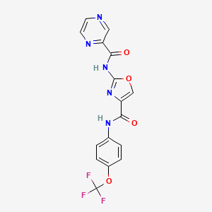 2-(pyrazine-2-carboxamido)-N-(4-(trifluoromethoxy)phenyl)oxazole-4-carboxamide