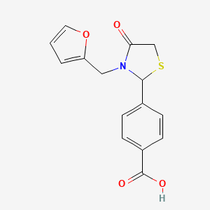 4-[3-(Furan-2-ylmethyl)-4-oxo-1,3-thiazolidin-2-yl]benzoic acid