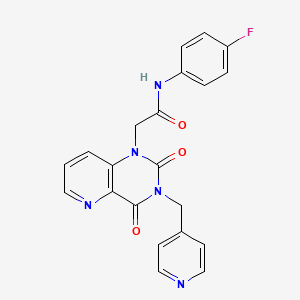 molecular formula C21H16FN5O3 B2453293 2-(2,4-dioxo-3-(pyridin-4-ylmethyl)-3,4-dihydropyrido[3,2-d]pyrimidin-1(2H)-yl)-N-(4-fluorophenyl)acetamide CAS No. 941902-45-0