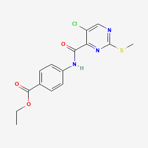 Ethyl 4-({[5-chloro-2-(methylthio)pyrimidin-4-yl]carbonyl}amino)benzoate