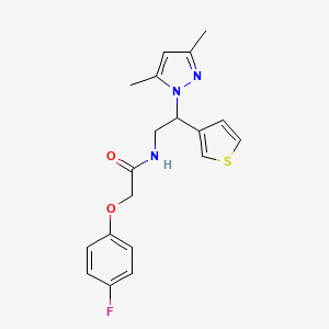 molecular formula C19H20FN3O2S B2453335 N-[2-(3,5-dimethyl-1H-pyrazol-1-yl)-2-(thiophen-3-yl)ethyl]-2-(4-fluorophenoxy)acetamide CAS No. 2097914-64-0