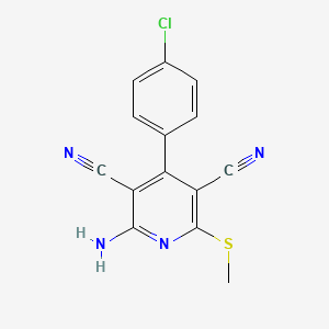2-Amino-4-(4-chlorophenyl)-6-(methylthio)pyridine-3,5-dicarbonitrile
