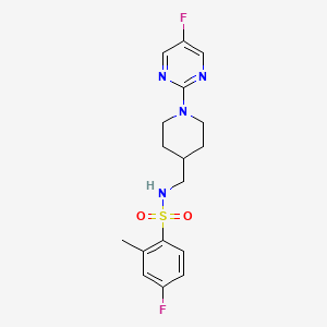 4-fluoro-N-((1-(5-fluoropyrimidin-2-yl)piperidin-4-yl)methyl)-2-methylbenzenesulfonamide