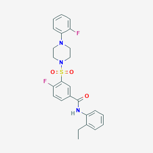 N-(2-ethylphenyl)-4-fluoro-3-((4-(2-fluorophenyl)piperazin-1-yl)sulfonyl)benzamide