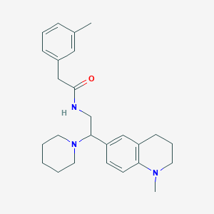 molecular formula C26H35N3O B2453357 N-[2-(1-methyl-1,2,3,4-tetrahydroquinolin-6-yl)-2-(piperidin-1-yl)ethyl]-2-(3-methylphenyl)acetamide CAS No. 922092-33-9