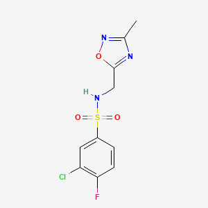 3-chloro-4-fluoro-N-((3-methyl-1,2,4-oxadiazol-5-yl)methyl)benzenesulfonamide