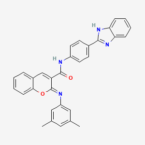 (2Z)-N-[4-(1H-benzimidazol-2-yl)phenyl]-2-[(3,5-dimethylphenyl)imino]-2H-chromene-3-carboxamide