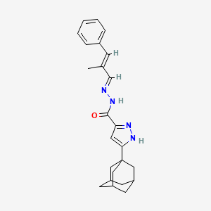 5-(1-adamantyl)-N-[(E)-[(E)-2-methyl-3-phenylprop-2-enylidene]amino]-1H-pyrazole-3-carboxamide