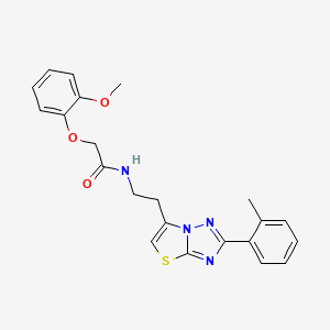 2-(2-methoxyphenoxy)-N-(2-(2-(o-tolyl)thiazolo[3,2-b][1,2,4]triazol-6-yl)ethyl)acetamide