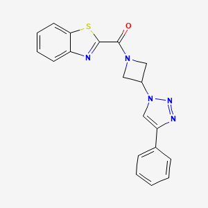 molecular formula C19H15N5OS B2453370 benzo[d]thiazol-2-yl(3-(4-phenyl-1H-1,2,3-triazol-1-yl)azetidin-1-yl)methanone CAS No. 2034311-04-9