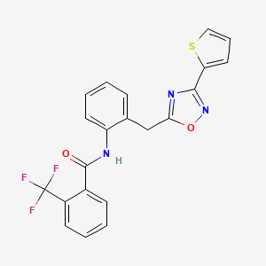 N-(2-((3-(thiophen-2-yl)-1,2,4-oxadiazol-5-yl)methyl)phenyl)-2-(trifluoromethyl)benzamide