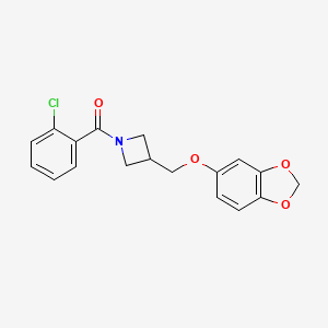 (3-((Benzo[d][1,3]dioxol-5-yloxy)methyl)azetidin-1-yl)(2-chlorophenyl)methanone