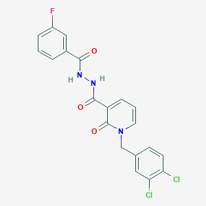 1-(3,4-dichlorobenzyl)-N'-(3-fluorobenzoyl)-2-oxo-1,2-dihydropyridine-3-carbohydrazide