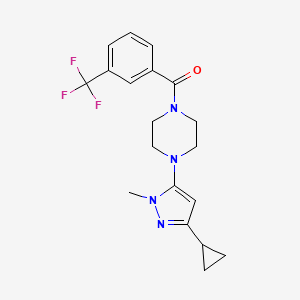 (4-(3-cyclopropyl-1-methyl-1H-pyrazol-5-yl)piperazin-1-yl)(3-(trifluoromethyl)phenyl)methanone