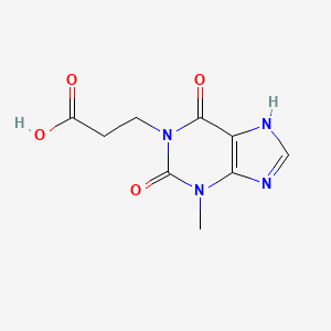 molecular formula C9H10N4O4 B2453406 3-(3-methyl-2,6-dioxo-2,3,6,9-tetrahydro-1H-purin-1-yl)propanoic acid CAS No. 155266-44-7