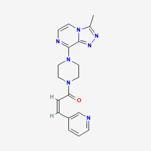 (Z)-1-(4-(3-methyl-[1,2,4]triazolo[4,3-a]pyrazin-8-yl)piperazin-1-yl)-3-(pyridin-3-yl)prop-2-en-1-one