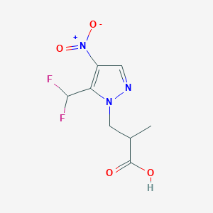 3-[5-(Difluoromethyl)-4-nitropyrazol-1-yl]-2-methylpropanoic acid