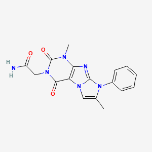 molecular formula C17H16N6O3 B2453413 2-(4,7-Dimethyl-1,3-dioxo-6-phenylpurino[7,8-a]imidazol-2-yl)acetamide CAS No. 876669-37-3