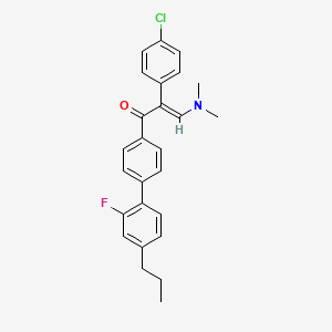 (E)-2-(4-chlorophenyl)-3-(dimethylamino)-1-[4-(2-fluoro-4-propylphenyl)phenyl]prop-2-en-1-one