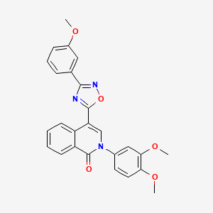 2-(3,4-dimethoxyphenyl)-4-(3-(3-methoxyphenyl)-1,2,4-oxadiazol-5-yl)isoquinolin-1(2H)-one